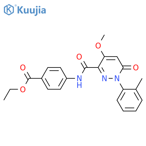 ethyl 4-4-methoxy-1-(2-methylphenyl)-6-oxo-1,6-dihydropyridazine-3-amidobenzoate structure