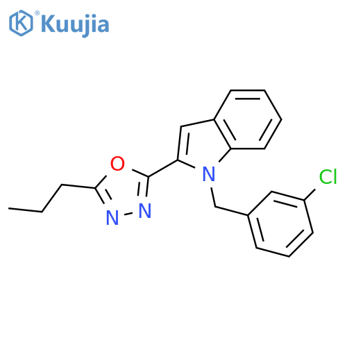 1-(3-chlorophenyl)methyl-2-(5-propyl-1,3,4-oxadiazol-2-yl)-1H-indole structure