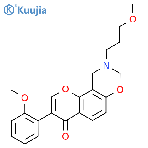 3-(2-methoxyphenyl)-9-(3-methoxypropyl)-4H,8H,9H,10H-chromeno8,7-e1,3oxazin-4-one structure
