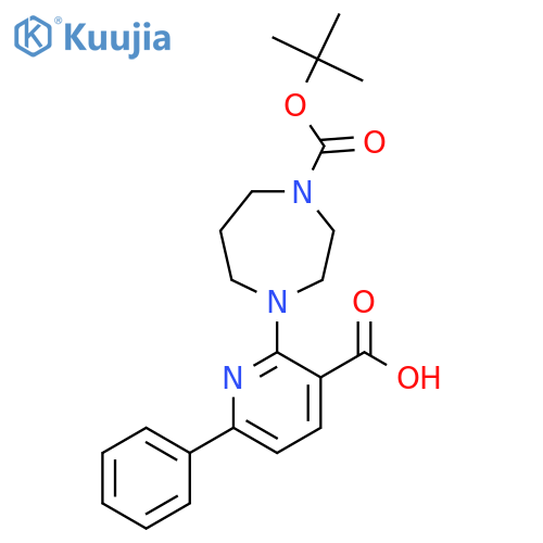 2-{4-[(Tert-butoxy)carbonyl]-1,4-diazepan-1-yl}-6-phenylpyridine-3-carboxylic acid structure