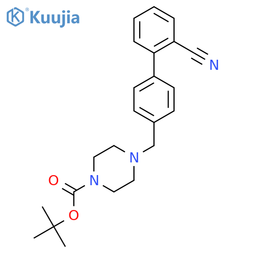 4-(2'-Cyano-biphenyl-4-ylmethyl)-piperazine-1-carboxylic acid tert-butyl ester structure