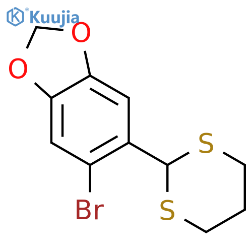 1,3-Benzodioxole, 5-bromo-6-(1,3-dithian-2-yl)- structure