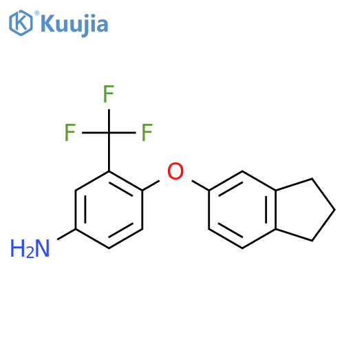 4-(2,3-Dihydro-1H-inden-5-yloxy)-3-(trifluoromethyl)phenylamine structure