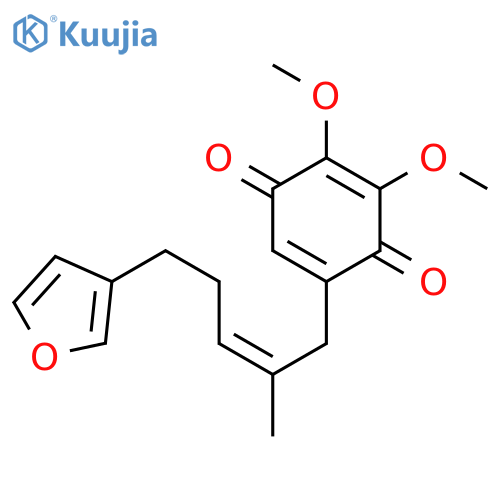 2,5-Cyclohexadiene-1,4-dione,5-[(2Z)-5-(3-furanyl)-2-methyl-2-penten-1-yl]-2,3-dimethoxy- structure