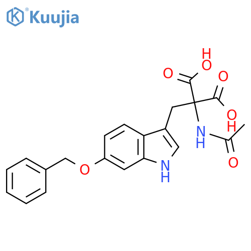 2-(Acetylamino)-2-[[6-(phenylmethoxy)-1H-indol-3-yl]methyl]propanedioic acid structure