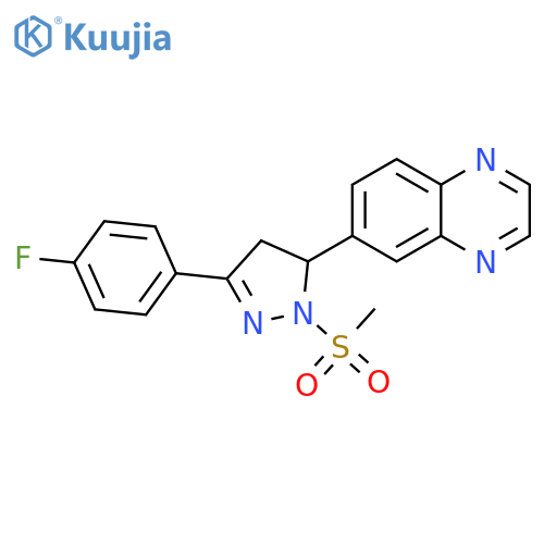 6-3-(4-fluorophenyl)-1-methanesulfonyl-4,5-dihydro-1H-pyrazol-5-ylquinoxaline structure