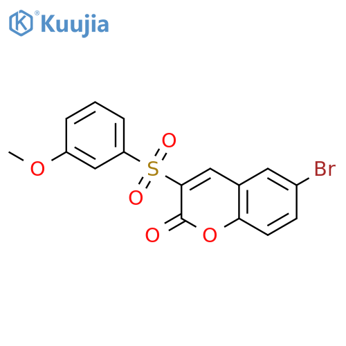 6-bromo-3-(3-methoxybenzenesulfonyl)-2H-chromen-2-one structure