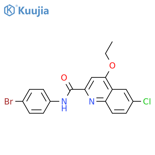N-(4-bromophenyl)-6-chloro-4-ethoxyquinoline-2-carboxamide structure