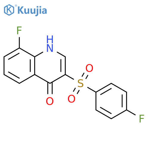 8-fluoro-3-(4-fluorobenzenesulfonyl)-1,4-dihydroquinolin-4-one structure
