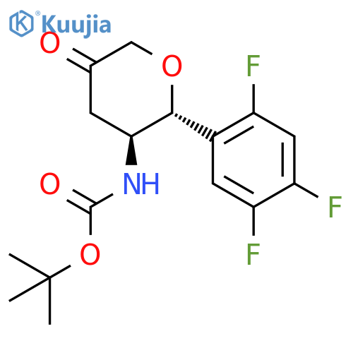 tert-butyl N-[(2R,3S)-5-oxo-2-(2,4,5-trifluorophenyl)oxan-3-yl]carbamate structure