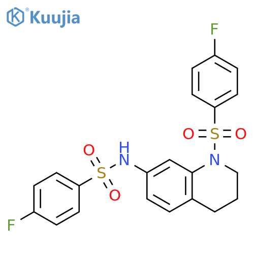 4-fluoro-N-1-(4-fluorobenzenesulfonyl)-1,2,3,4-tetrahydroquinolin-7-ylbenzene-1-sulfonamide structure
