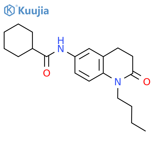 N-(1-butyl-2-oxo-1,2,3,4-tetrahydroquinolin-6-yl)cyclohexanecarboxamide structure