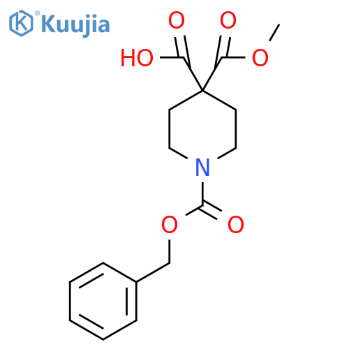 1-(benzyloxy)carbonyl-4-(methoxycarbonyl)piperidine-4-carboxylic acid structure