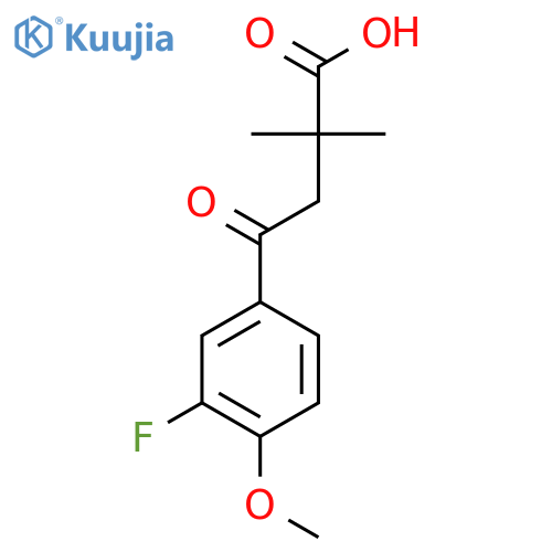 2,2-Dimethyl-4-(3-fluoro-4-methoxyphenyl)-4-oxobutyric acid structure