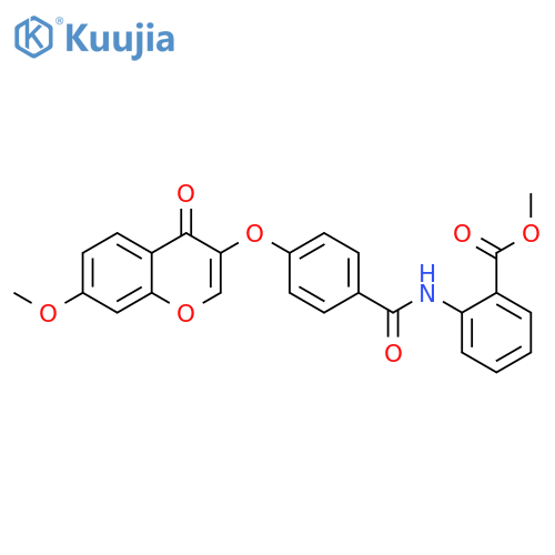 methyl 2-{4-(7-methoxy-4-oxo-4H-chromen-3-yl)oxybenzamido}benzoate structure