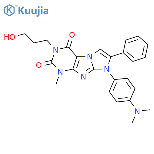 6-[4-(dimethylamino)phenyl]-2-(3-hydroxypropyl)-4-methyl-7-phenylpurino[7,8-a]imidazole-1,3-dione structure