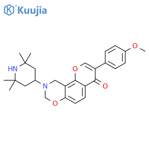 3-(4-methoxyphenyl)-9-(2,2,6,6-tetramethylpiperidin-4-yl)-4H,8H,9H,10H-chromeno8,7-e1,3oxazin-4-one structure