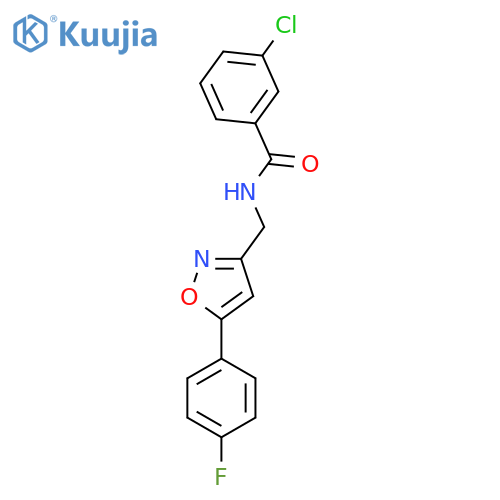3-chloro-N-{5-(4-fluorophenyl)-1,2-oxazol-3-ylmethyl}benzamide structure