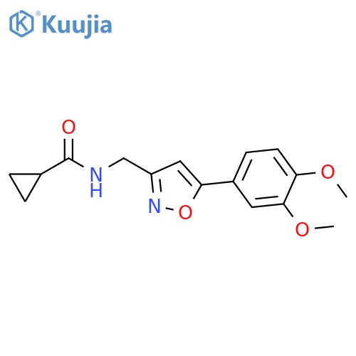 N-{5-(3,4-dimethoxyphenyl)-1,2-oxazol-3-ylmethyl}cyclopropanecarboxamide structure