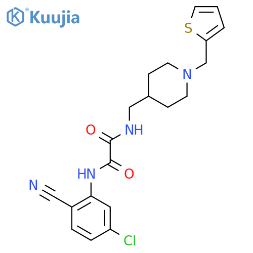 N-(5-chloro-2-cyanophenyl)-N'-({1-(thiophen-2-yl)methylpiperidin-4-yl}methyl)ethanediamide structure