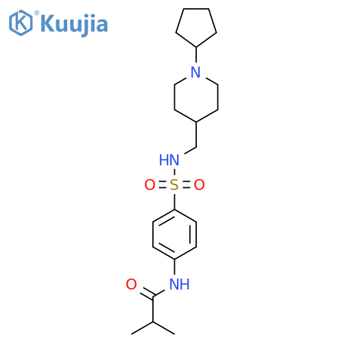 N-(4-{(1-cyclopentylpiperidin-4-yl)methylsulfamoyl}phenyl)-2-methylpropanamide structure