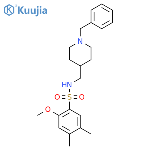 N-(1-benzylpiperidin-4-yl)methyl-2-methoxy-4,5-dimethylbenzene-1-sulfonamide structure