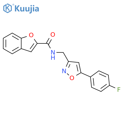 N-{5-(4-fluorophenyl)-1,2-oxazol-3-ylmethyl}-1-benzofuran-2-carboxamide structure