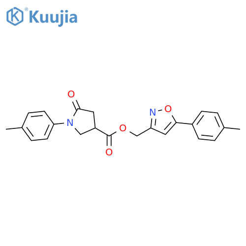 5-(4-methylphenyl)-1,2-oxazol-3-ylmethyl 1-(4-methylphenyl)-5-oxopyrrolidine-3-carboxylate structure