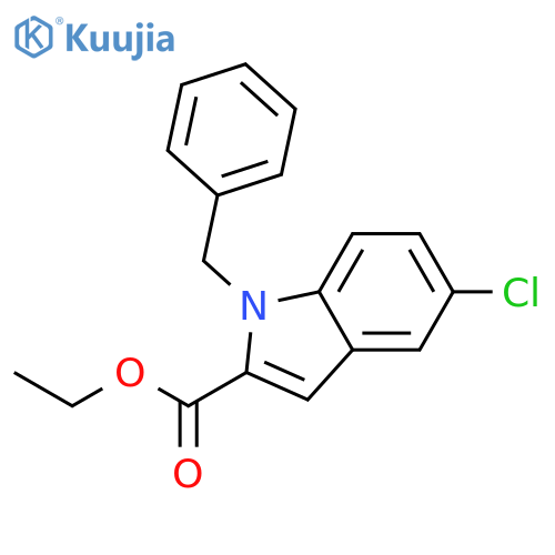1H-Indole-2-carboxylic acid, 5-chloro-1-(phenylmethyl)-, ethyl ester structure