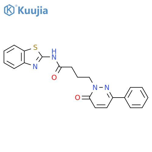 N-(1,3-benzothiazol-2-yl)-4-(6-oxo-3-phenyl-1,6-dihydropyridazin-1-yl)butanamide structure
