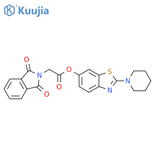 2-(piperidin-1-yl)-1,3-benzothiazol-6-yl 2-(1,3-dioxo-2,3-dihydro-1H-isoindol-2-yl)acetate structure