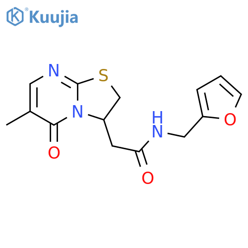 N-(furan-2-yl)methyl-2-{6-methyl-5-oxo-2H,3H,5H-1,3thiazolo3,2-apyrimidin-3-yl}acetamide structure
