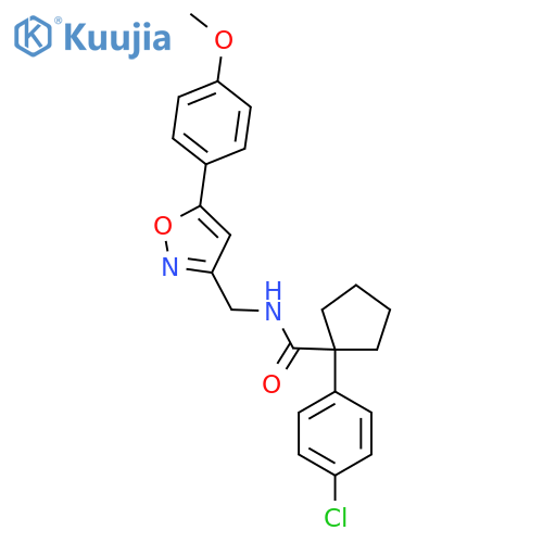1-(4-chlorophenyl)-N-{5-(4-methoxyphenyl)-1,2-oxazol-3-ylmethyl}cyclopentane-1-carboxamide structure