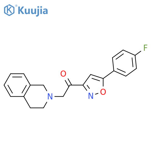 2-5-(4-fluorophenyl)-1,2-oxazol-3-yl-1-(1,2,3,4-tetrahydroisoquinolin-2-yl)ethan-1-one structure