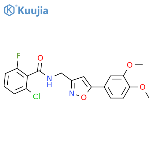 2-chloro-N-{5-(3,4-dimethoxyphenyl)-1,2-oxazol-3-ylmethyl}-6-fluorobenzamide structure