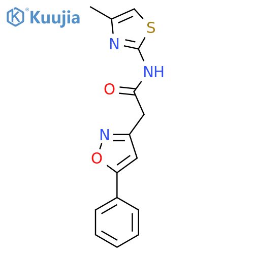 N-(4-methyl-1,3-thiazol-2-yl)-2-(5-phenyl-1,2-oxazol-3-yl)acetamide structure