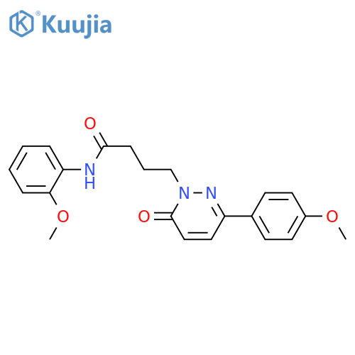 N-(2-methoxyphenyl)-4-3-(4-methoxyphenyl)-6-oxo-1,6-dihydropyridazin-1-ylbutanamide structure