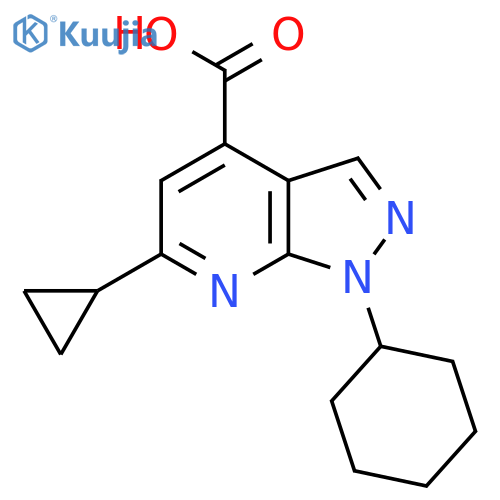 1-Cyclohexyl-6-cyclopropyl-1H-pyrazolo3,4-bpyridine-4-carboxylic Acid structure