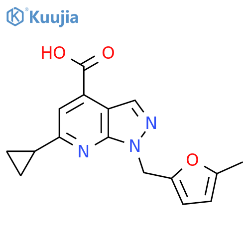 6-Cyclopropyl-1-(5-Methylfuran-2-Yl)Methyl-1h-Pyrazolo3,4-BPyridine-4-Carboxylic Acid structure