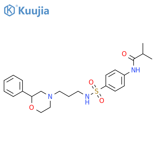 2-methyl-N-(4-{3-(2-phenylmorpholin-4-yl)propylsulfamoyl}phenyl)propanamide structure