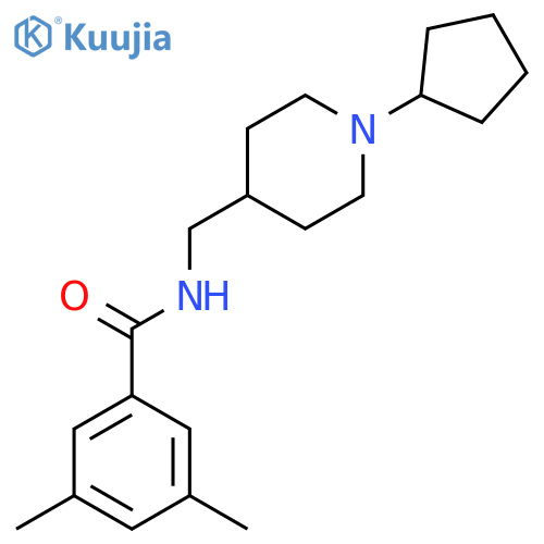 N-(1-cyclopentylpiperidin-4-yl)methyl-3,5-dimethylbenzamide structure
