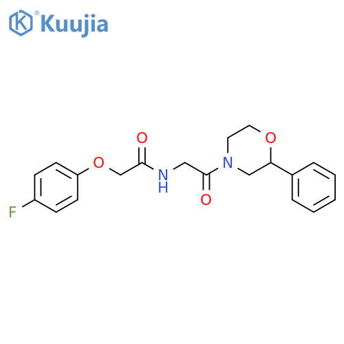 2-(4-fluorophenoxy)-N-2-oxo-2-(2-phenylmorpholin-4-yl)ethylacetamide structure