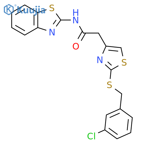 N-(1,3-benzothiazol-2-yl)-2-(2-{(3-chlorophenyl)methylsulfanyl}-1,3-thiazol-4-yl)acetamide structure