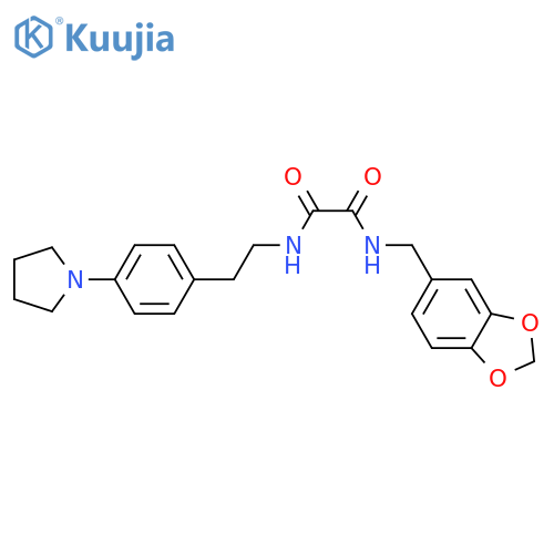 N-(2H-1,3-benzodioxol-5-yl)methyl-N'-{2-4-(pyrrolidin-1-yl)phenylethyl}ethanediamide structure