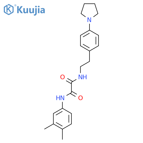 N'-(3,4-dimethylphenyl)-N-{2-4-(pyrrolidin-1-yl)phenylethyl}ethanediamide structure
