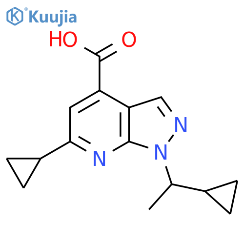 6-Cyclopropyl-1-(1-Cyclopropylethyl)-1h-Pyrazolo3,4-BPyridine-4-Carboxylic Acid structure
