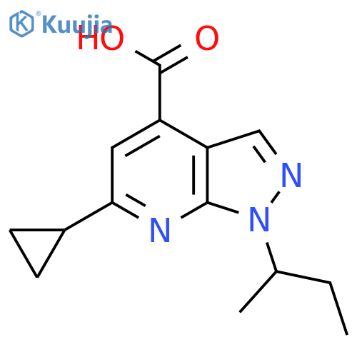 1-(Butan-2-yl)-6-cyclopropyl-1H-pyrazolo3,4-bpyridine-4-carboxylic Acid structure