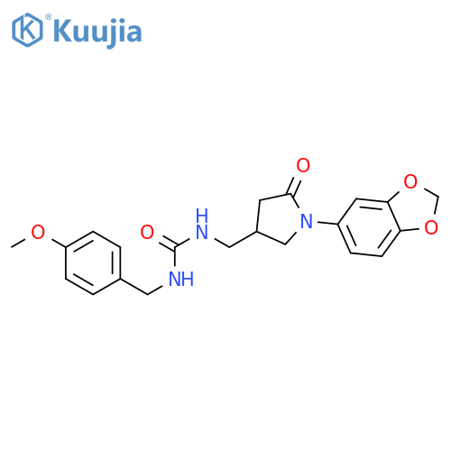 3-{1-(2H-1,3-benzodioxol-5-yl)-5-oxopyrrolidin-3-ylmethyl}-1-(4-methoxyphenyl)methylurea structure