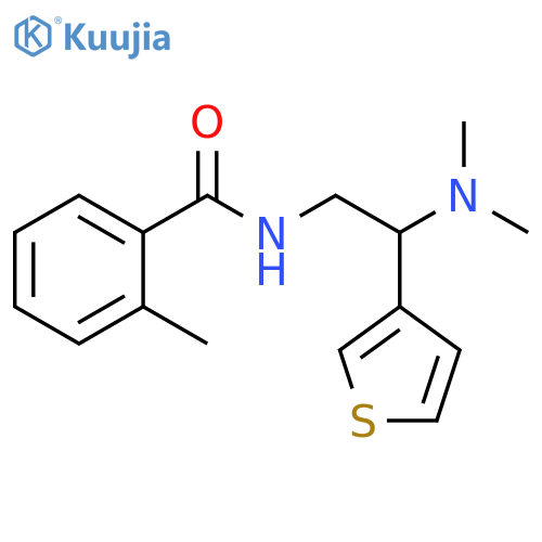 N-2-(dimethylamino)-2-(thiophen-3-yl)ethyl-2-methylbenzamide structure