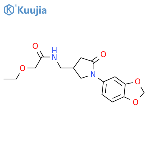N-{1-(2H-1,3-benzodioxol-5-yl)-5-oxopyrrolidin-3-ylmethyl}-2-ethoxyacetamide structure